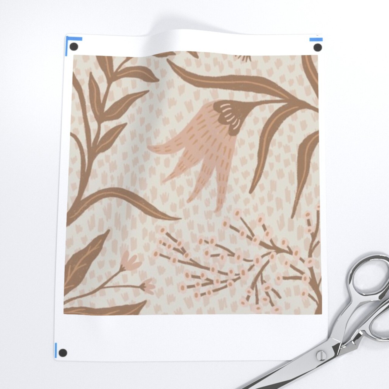 Vintage Rustic Botanical Vine Neutral Earth Tones Custom Printed Fabric by Spoonflower Various Fabrics by the Yard or Fat Quarter